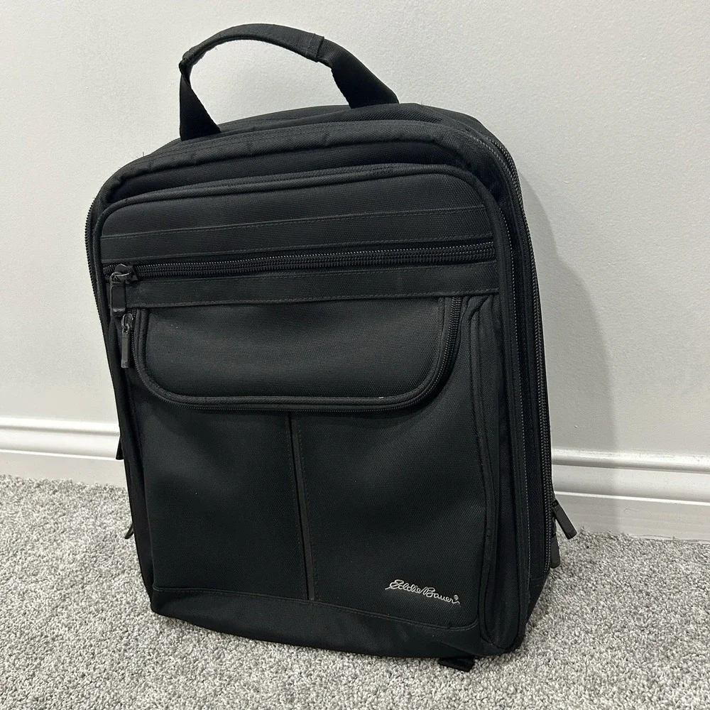 Eddie Bauer‎ Business Backpack Black Laptop Sleeve Office Backpack Travel Bag